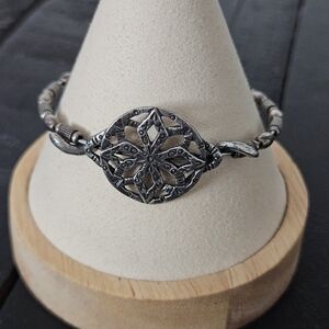 Alex and Ani Silver Bracelet with Intricate Design Vintage Sixty-Six Beaded Wrap